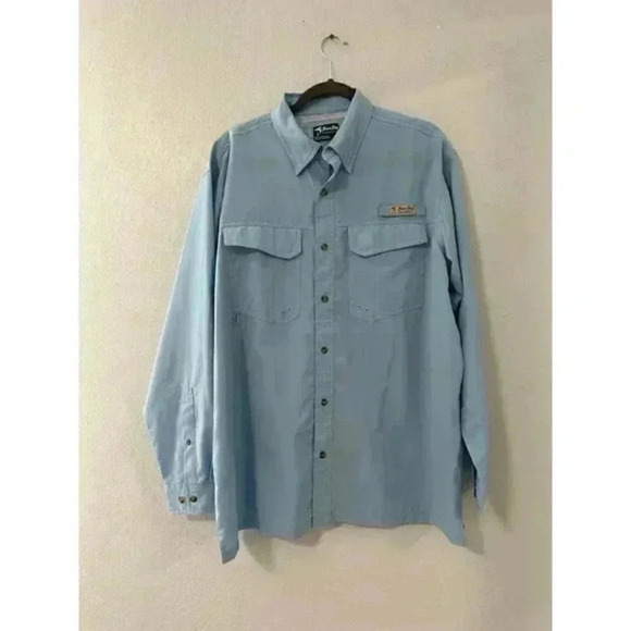 BIMINI BAY LONG SLEEVE SPF 30 BLOODGUARD Blue FISHING SUN SHIRT MEN'S - Picture 2 of 6